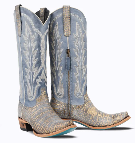 Lane Skylight Gilded Denim Boots