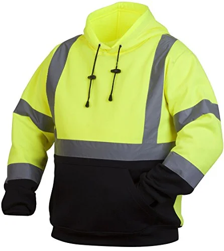 Rugged Outfitters 70798 Hi-Vis Lime Safety Pullover Sweatshirt with Black Bottom