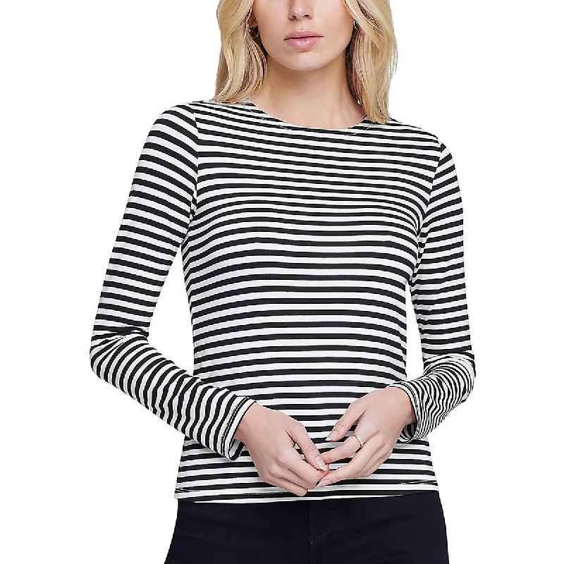 Womens Striped Crewneck Pullover Top