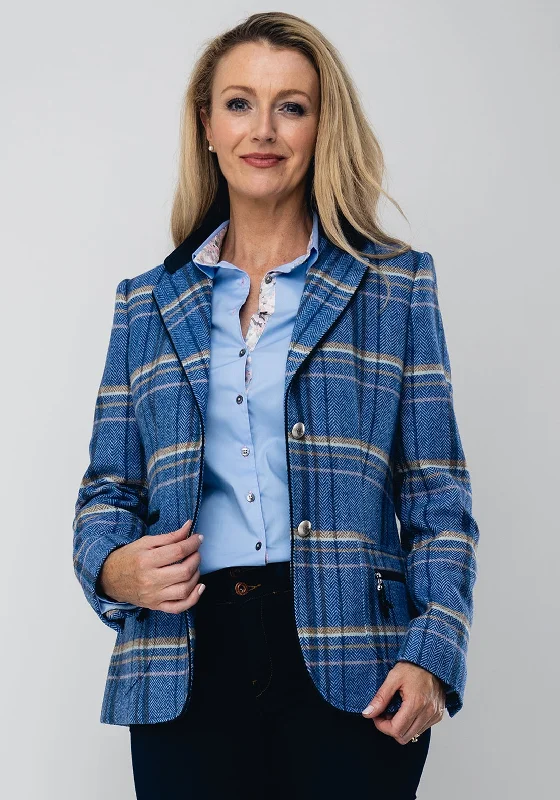 Bariloche Logrono Checked Tweed Blazer Jacket, Blue