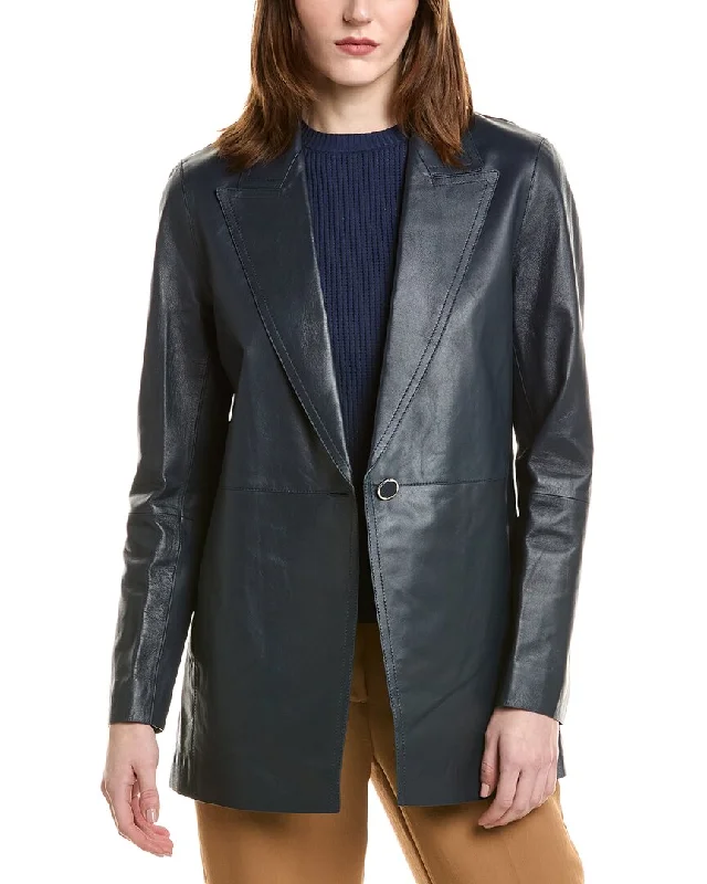 Lafayette 148 New York Steele Leather Blazer