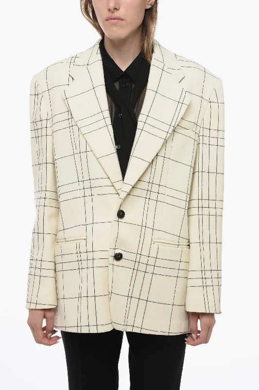 Marni BESPOKE DRAM Wool Blazer with Check Pattern 42 Italian size