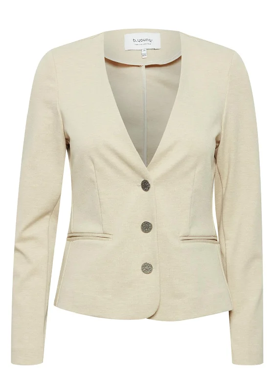 B.Young Rizetta Short Jersey Blazer, Safari Melange