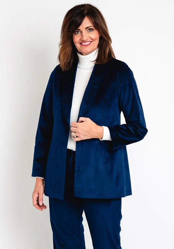 Camelot Velour Shawl Lapel Blazer, Royal Navy