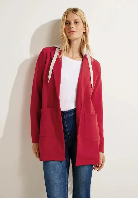 Cecil Detachable Hooded Blazer, Casual Red