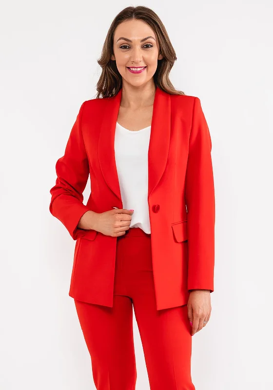 Christina Felix Single Breasted Blazer, Red