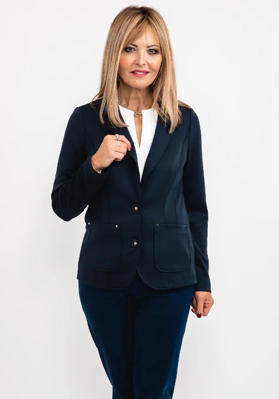 Frank Walder Single Breasted Blazer, Navy