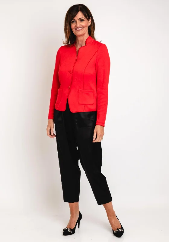 Frank Walder Knitted Blazer Style Jacket, Red