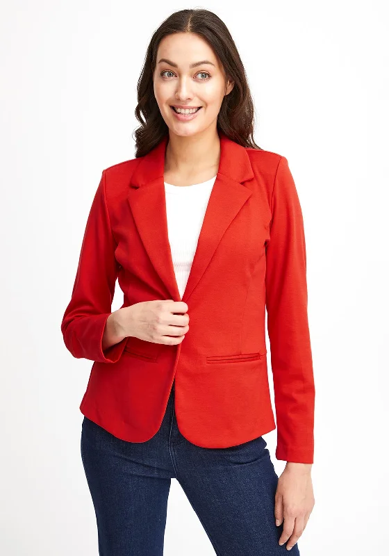 Fransa Jersey Blazer Jacket, Red Alert