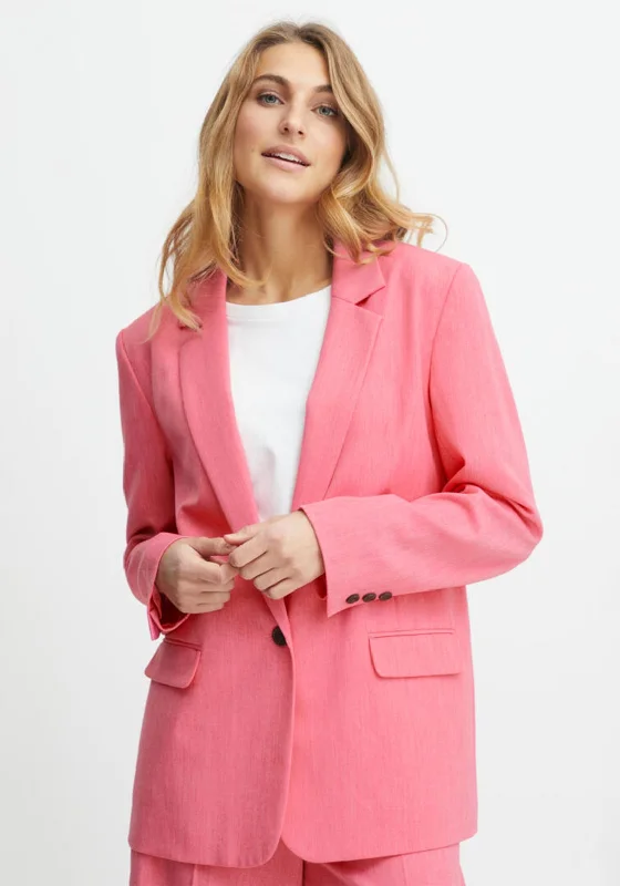 Fransa Milena Single Breasted Blazer, Pink