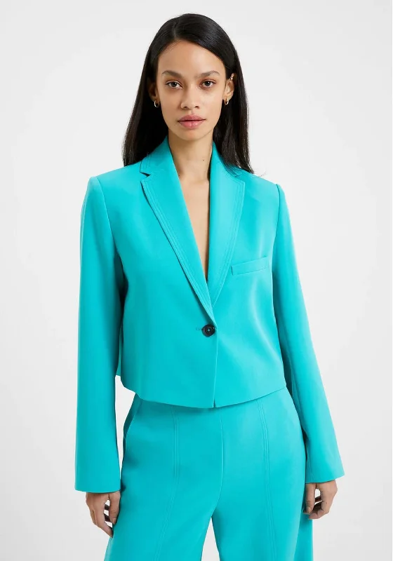 French Connection Echo Cropped Blazer, Jaded Teal