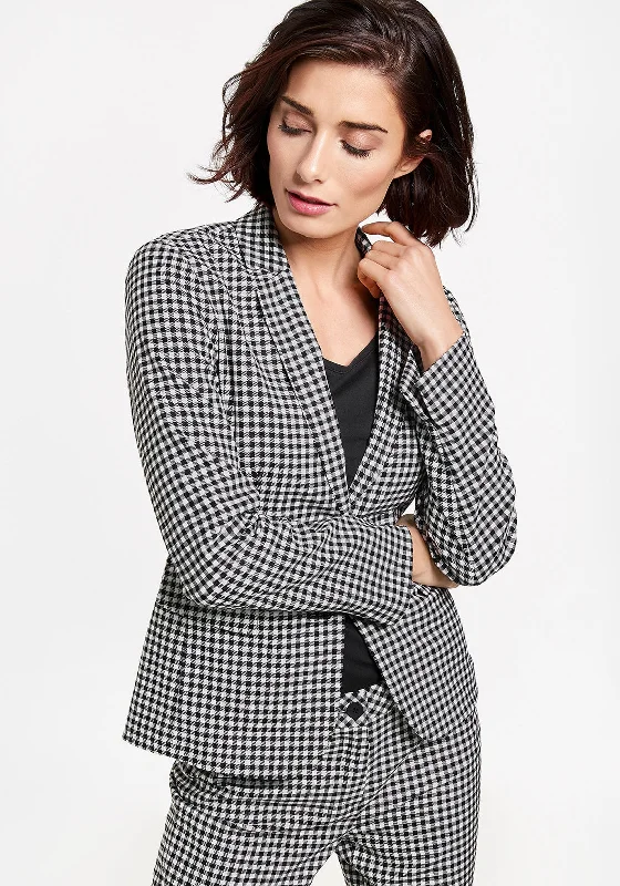 Gerry Weber Gingham Check Blazer Jacket, Black & White