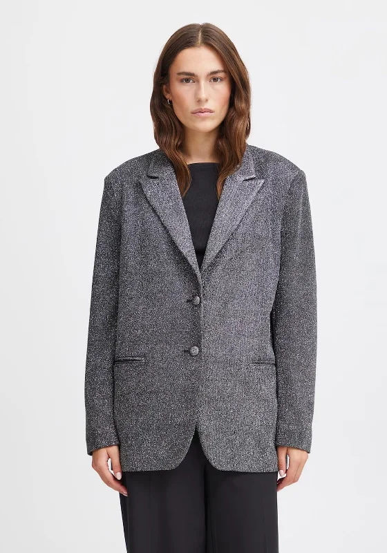 Ichi Dunna Sparkle Blazer, Dark Silver