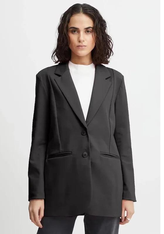 ICHI Kate Long Blazer, Black