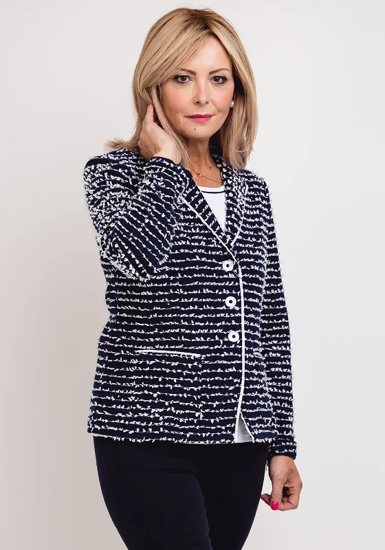 Just White Textured Blazer & Top Twinset, Navy