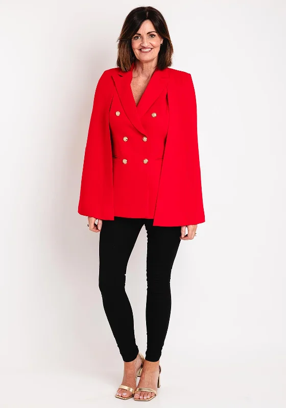 Serafina Collection Cape Sleeve Blazer, Red