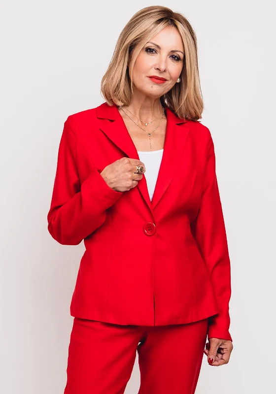 Meri Esca Woven Blazer Jacket, Red