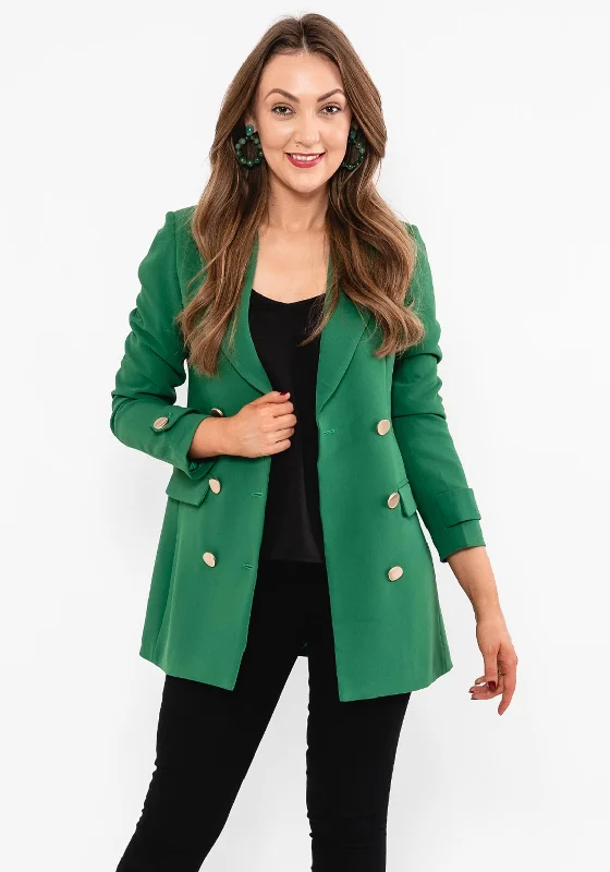 Seventy1 Double Breasted Long Blazer, Green