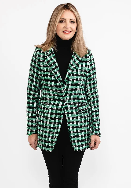 Seventy1 Woven Check Blazer Jacket, Green Multi