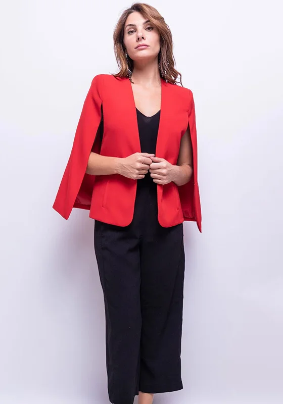 Seventy1 Open Cape Blazer, Red