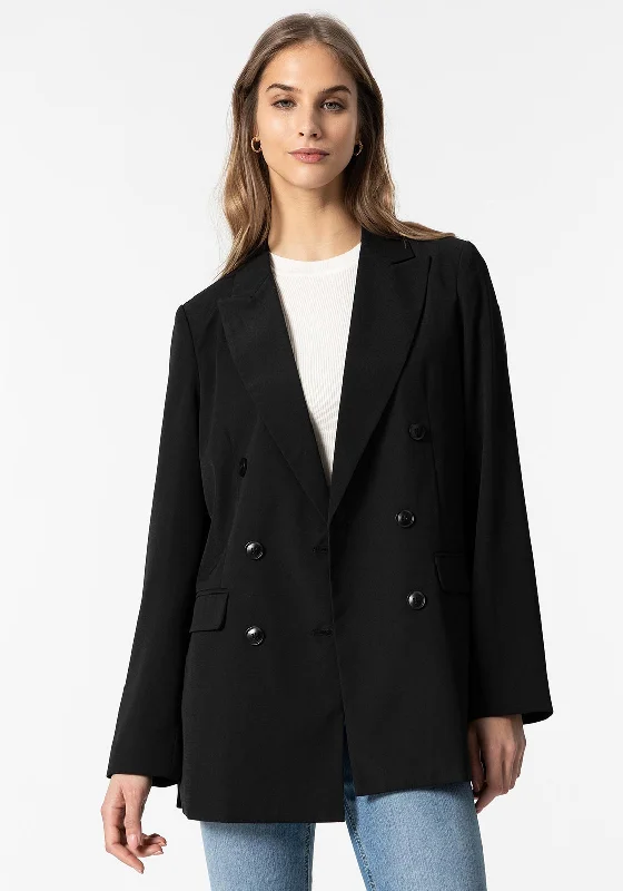 Tiffosi Tavi Double Breasted Straight Blazer, Black