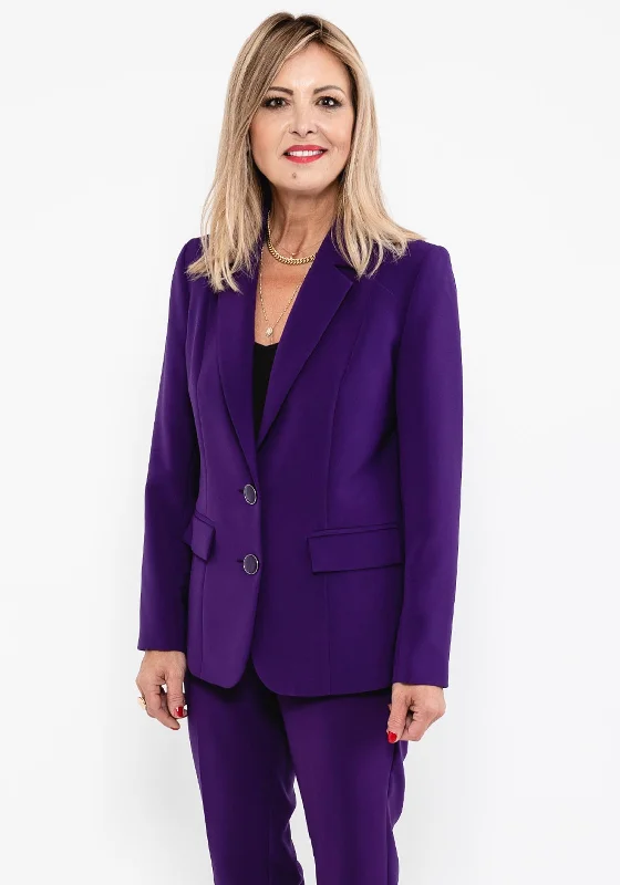 Via Veneto Single Breasted Blazer, Purple