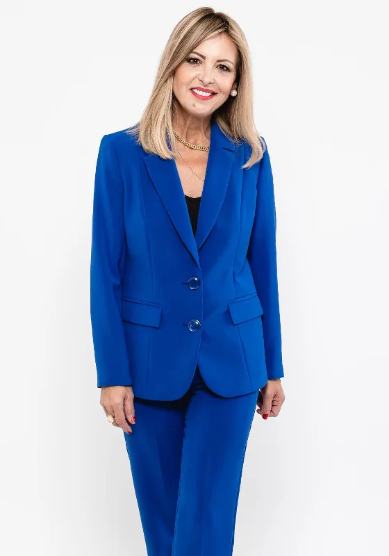 Via Veneto Single Breasted Blazer, Royal Blue