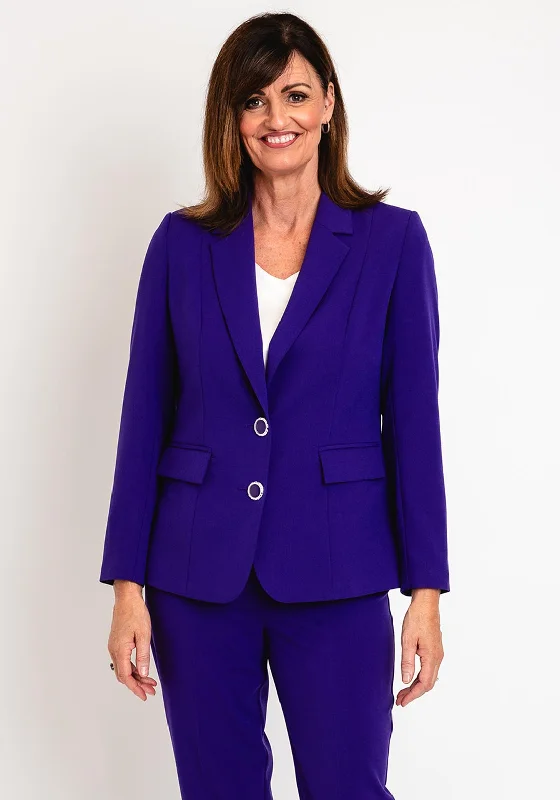 Via Veneto Dolores Single Breasted Blazer, Purple