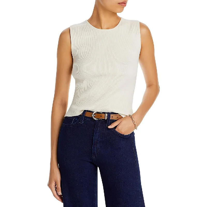 Derek Lam 10 Crosby Womens Cotton Blend Ribbed Pullover Top