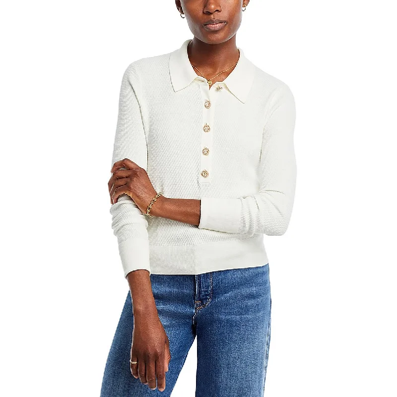 L'Agence Womens Buttons Collar Pullover Top