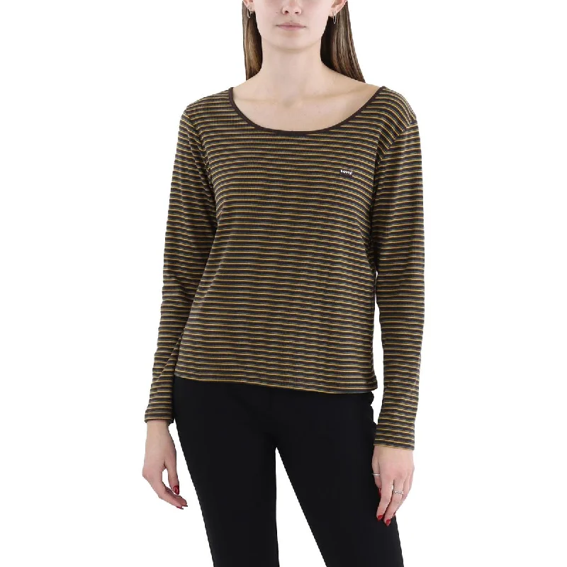 Levi's Womens Plus Striped Scoop Neck Pullover Top