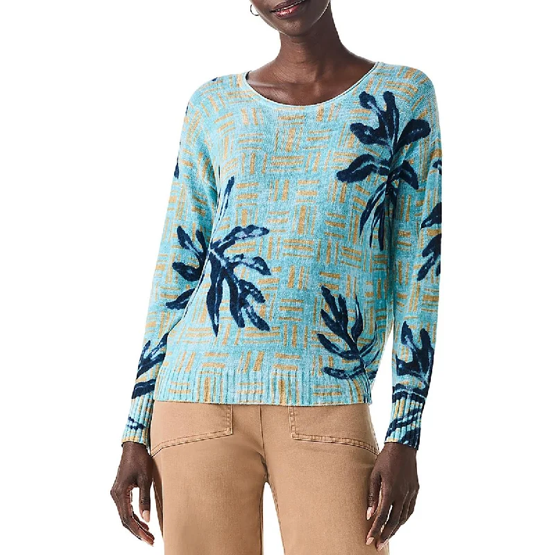 Nic + Zoe Womens Knit Floral Print Pullover Top