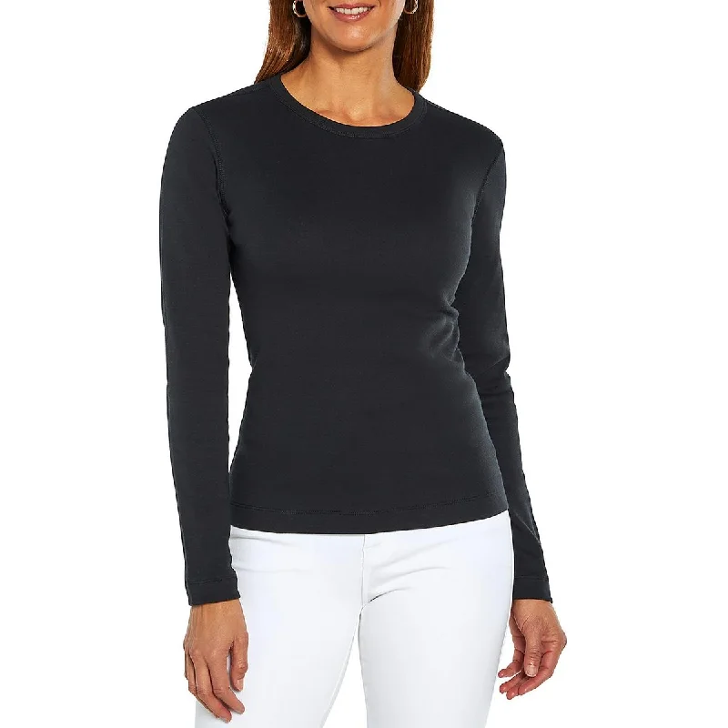 Three Dots Womens Cotton Long Sleeve Pullover Top