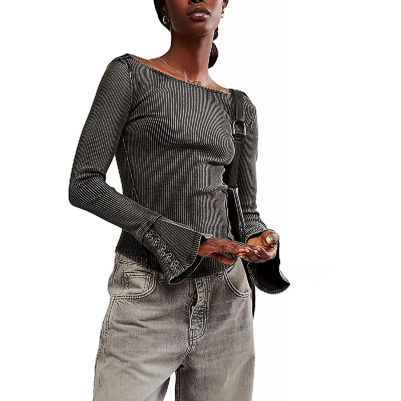 We The Free Womens Cotton Blend Ribbed Pullover Top