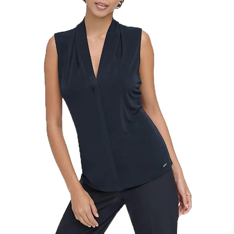 Womens Stretch V Neck Pullover Top